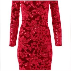 Velvet Sequin Detail Dress